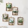 Wall Hanging Wood 3D Photo Frame Faux Flowers Plant Photo Frame Wall Wall Decor Creative