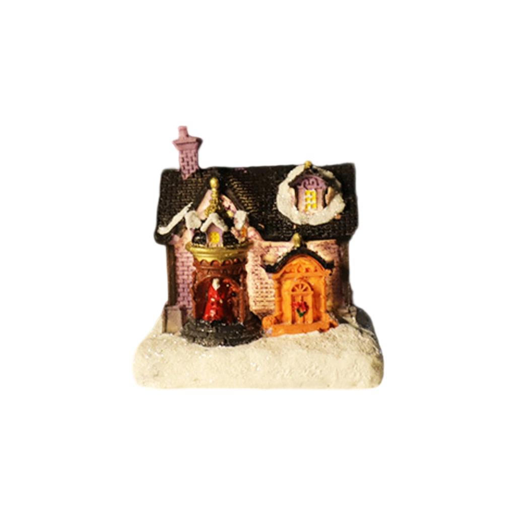 Рождественские украшения смола маленький домик микро смола домик рождественский креативный светящийся маленький домик