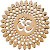 Decorative Metal Mandala Wall Art Home Decor Wooden OM Chakra Round Hanging for Living Room Bedroom Office Hotel Temple Gift
