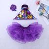 Kids Girls Sequins Ballet Tutu Dress Set Halter Ballroom Lyrical Jazz Dance Costumes Stage Performance Dancing Skirt Outfit