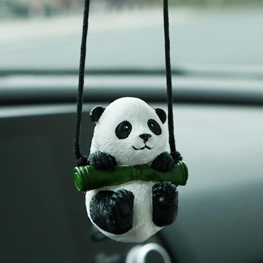 Шнурок Панда Автомобильное зеркало заднего вида Подвеска из смолы для автомобиля Подвесное украшение для автомобиля Украшение для автомобиля