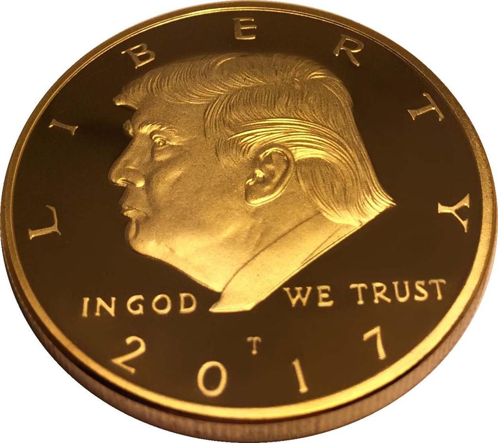 Donald Trump Gold Coin 2017, Gold Plated Collectable Coin, 45th President, Certificate of Authenticity Official GOPBOX