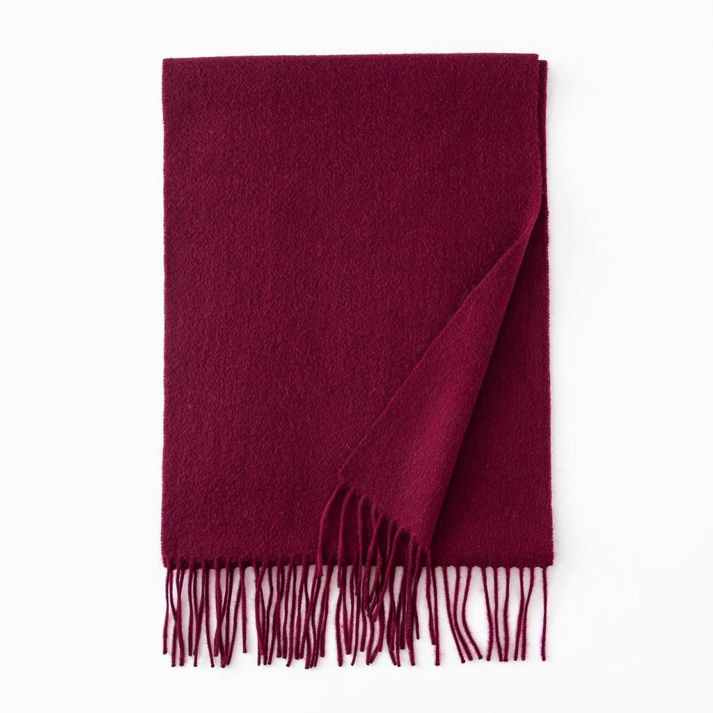 Thickened Autumn and Winter Plaid 100 Wool Scarf Atmosphere Women's All-match Fashion Warm Wool Scarf Comfortable Shawl