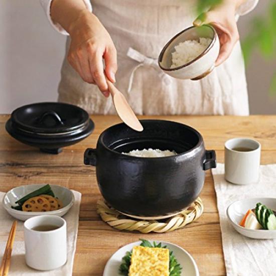 Okatte Rice Clay Pot (black)