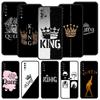 King Queen Lovers Couple Phone Case For Samsung Galaxy A12 A32 A50 A70 A20E A20S A10 A10S A22 A30 A40 A42 A52 5G A02S A04s Cover
