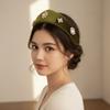 Elegant Velvet Triangle Headband Baroque Rhinestone Pearls Hairband Simple Crown Hair Hoop  Wedding