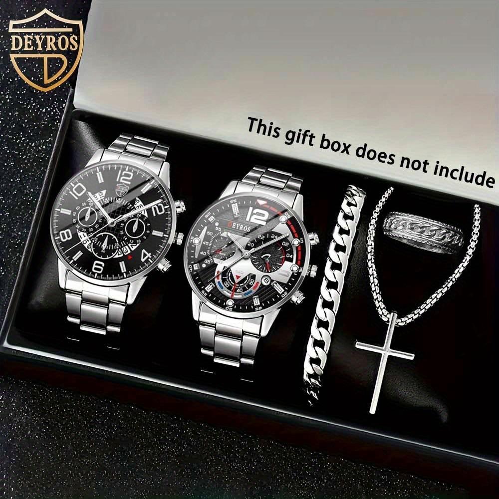 5-Piece Set Watch Necklace Bracelet Men'S Watch Belt Watch Quartz Watch Fashion Men
