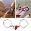 1 пара колец для пары с половиной сердца любви, магнитные кольца в стиле панк для мужчин и женщин, открытые кольца, подарок на день Святого Валентина, модные ювелирные аксессуары