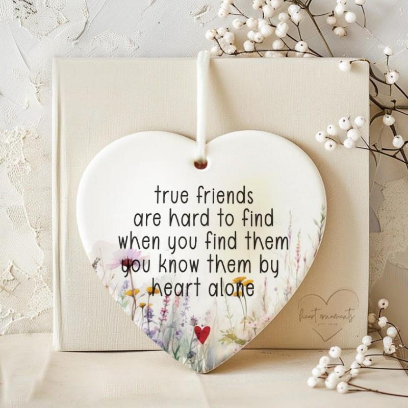 Friends Plaque, Ceramic Heart Gift, Unique Friendship Gift For Best Friend, Ceramic Hanging Heart, Gift For Friend, Christmas Gift