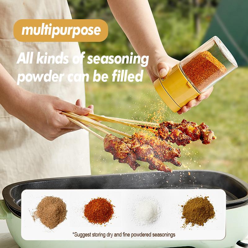 Кухонная бутылка для соли, стеклянная герметичная влагостойкая банка для приправ, многоцелевая коробка для приправ на открытом воздухе, регулируемая