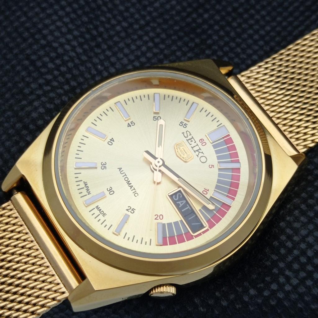 ВОССТАНОВЛЕННЫЕ ВИНТАЖНЫЕ SEIKO 5 AUTO 6309A ЯПОНИЯ МУЖСКИЕ D/D ЗОЛОТЫЕ ЧАСЫ a309519-9