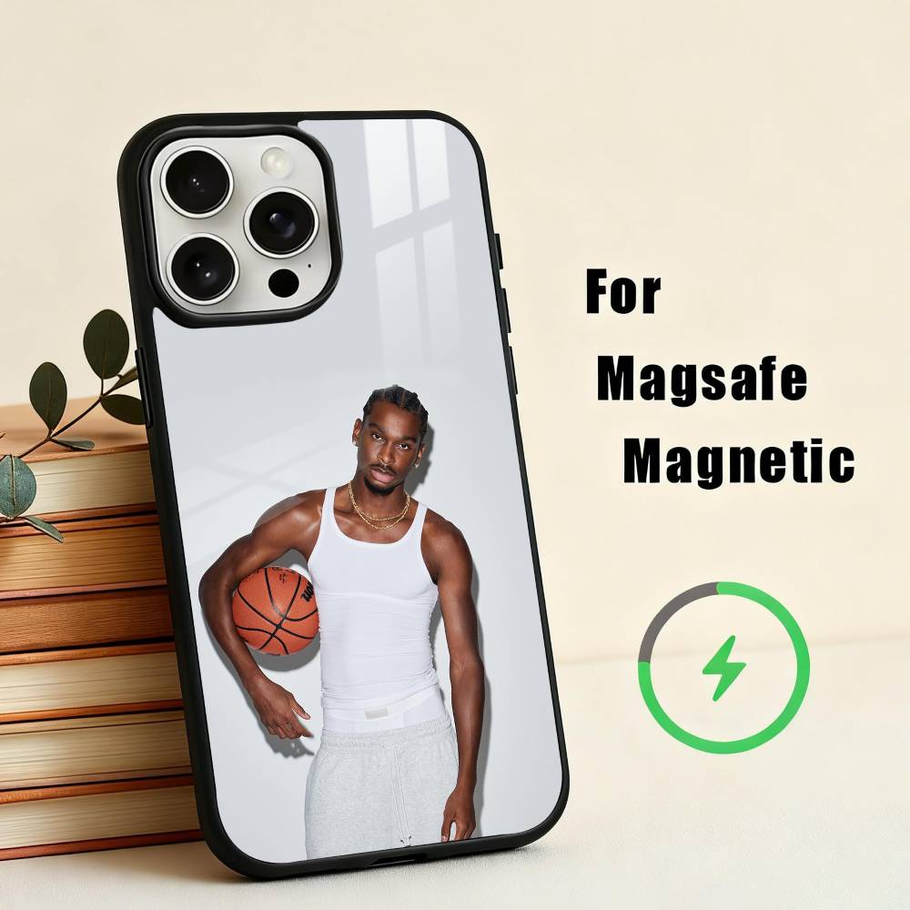 SGA B-Баскетбол G-Защита S-Ша Чехол для телефона Для iPhone17,16,15,14,13,12,11 Plus,Pro Max Магнитный Для Magsafe Беспроводная зарядка