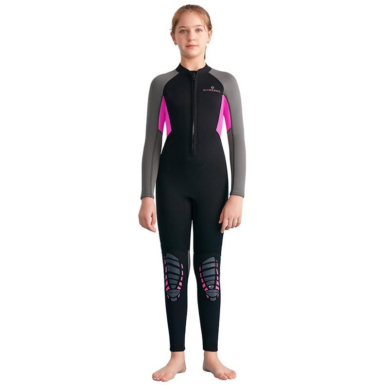 2.5MM Kids Full Wetsuit Girls Youth Thermal Swimsuit Diving Snorkeling Surfing