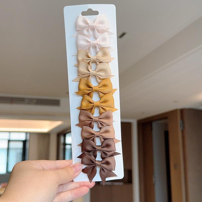 10 шт./набор Красочный бант из репсовой ленты Заколка для волос Девочки Милые Чир Бант-бабочка Заколка-автомат Головной убор Детские аксессуары для волос