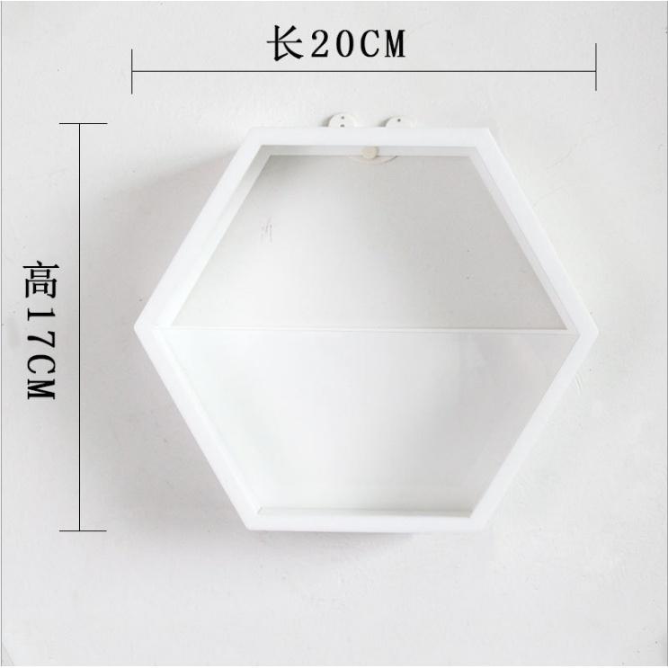 Скандинавский стиль Деревянный декор Настенный шестиугольный каркас Цветы Книги Игрушки Горшок Полка-держатель для хранения Дисплей для фигурок Полки для поделок