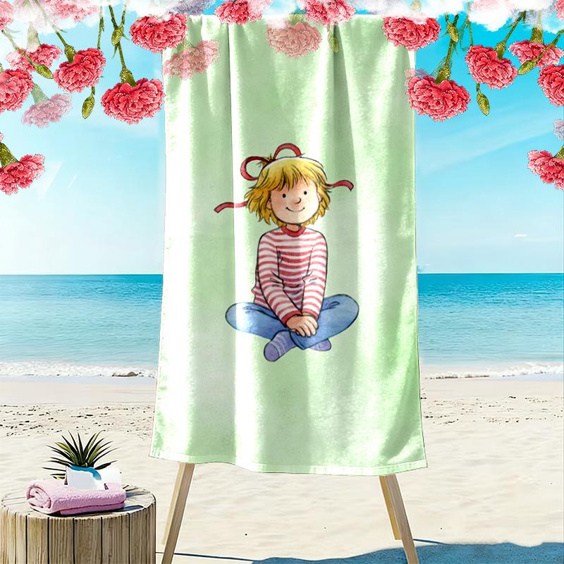 Meine Freundin Conni Print Beach Towel, Large Soft Quick Dry Towel for Beach Camping Swimming