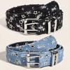 Punk Accessories Denim Girdle Hip Hop Y2k Star Hollowed Pin Buckle Waistband for Men Women Belt