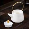 High Quality Suede Jade White Porcelain Teapot Puer Tea Pot and Cup Set Heated Kettle Teaware Teapots Chinese Mug Service Clay