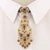 Small Tie with Colored Diamonds and Metal On White EMA