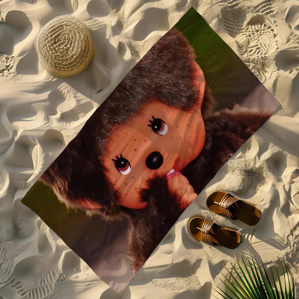 Мультяшный M-Monchhichi-S Полотенце Пляжное Ванное Быстросохнущее Легкое Портативное Сауна Кемпинг Бассейн Путешествие