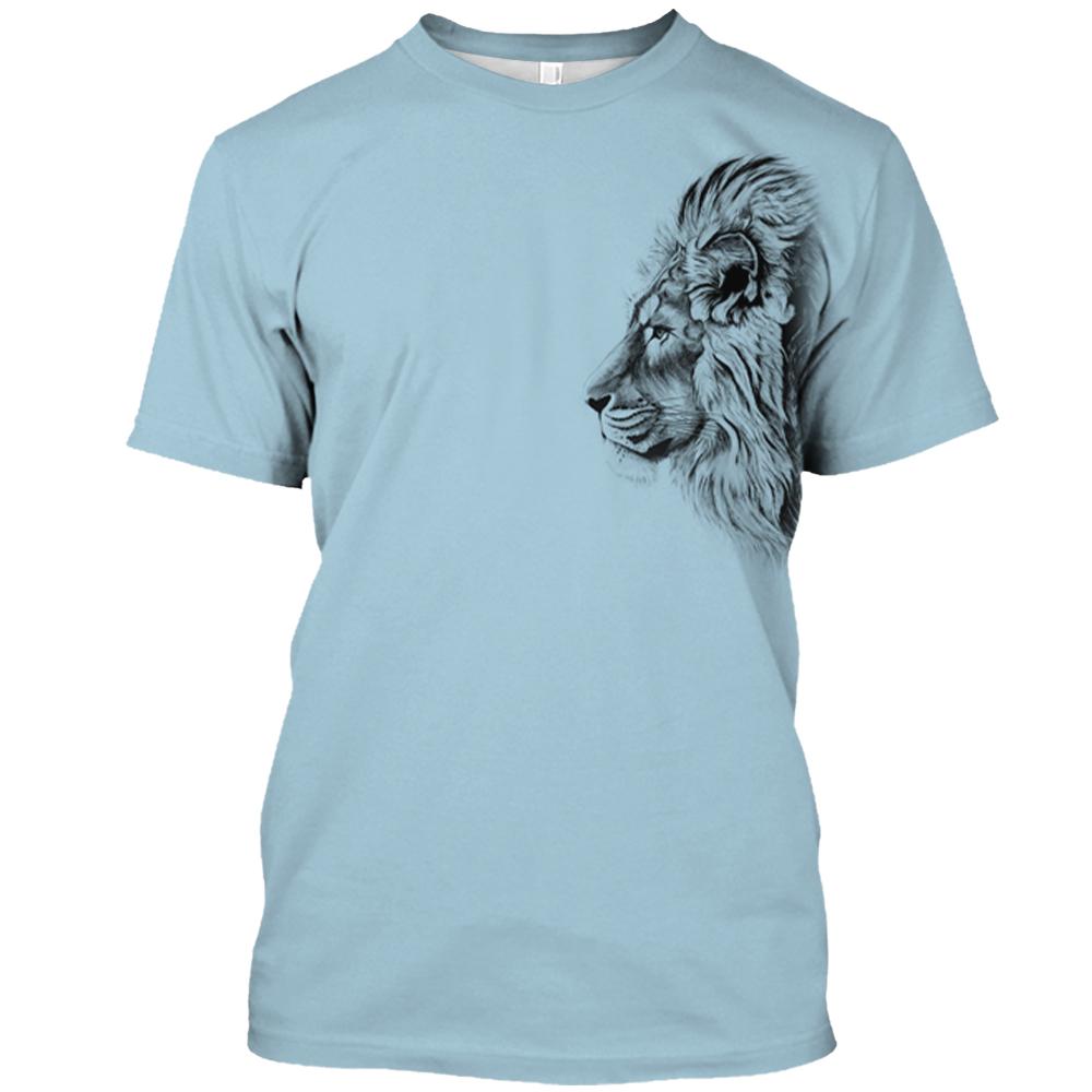 Винтажная мужская футболка с животными, футболки с 3D принтом льва, топы с короткими рукавами, летние дышащие рубашки для фитнеса, мужская одежда