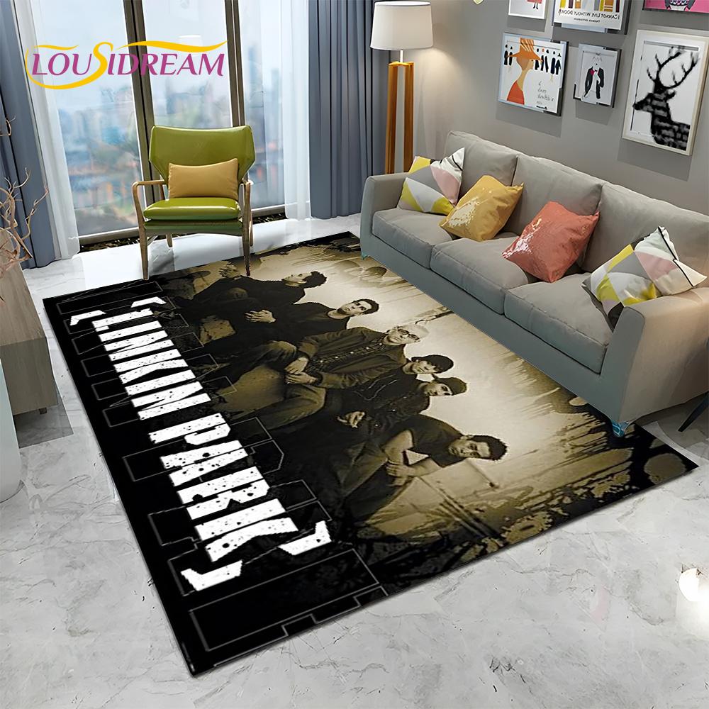 3D Ковер с Логотипом Ретро Рок-группы L-Linkin Park для Дома Гостиной Спальни Дивана Коврик для Прихожей Декор, Ковер для Детской Зоны Нескользящий Напольный Коврик
