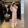 Женский жаккардовый повседневный спортивный костюм: Комплект из двух предметов: толстовка и брюки широкого кроя для осени/зимы 2025.