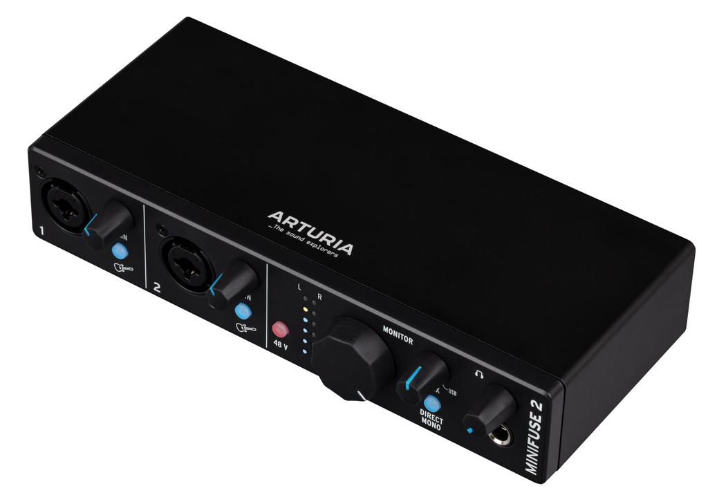 В комплект поставки входит программное обеспечение Arturia Music Production, двойной аудио-MIDI-интерфейс MiniFuse 2 Black &