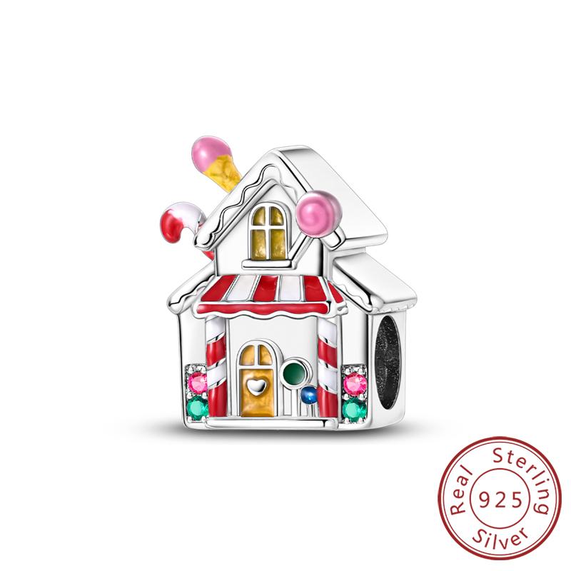 Рождественская серия Шармы Бусины Медь Рождественская елка Снеговик Лось Шарм Подходит для оригинального браслета Подвеска Женские украшения