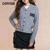 Весна и осень женский ретро короткий модный свитер вязаный кардиган повседневная свободная куртка с длинным рукавом