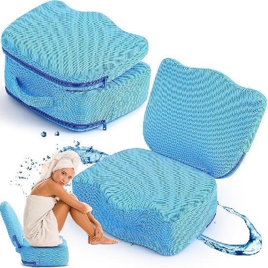 Складное сиденье-подставка Yerliker для гидромассажной ванны, надувное, регулируемое по 2 высотам, extra-толстая подушка для гидромассажной ванны, сиденье для ванны с подушками для спины, моющееся для