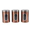 3pcs Canister Stainless Steel Airtight with Visible Window Coffee Container for Kitchen Mixed