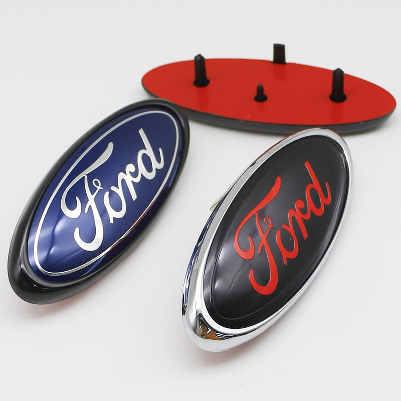 14.7x5.8cm 3D ABS Front Grille Trunk Badge Emblem Replacement For Ford Focus Ranger Mustang Mondeo Kuga Fiesta Tuning Accessory