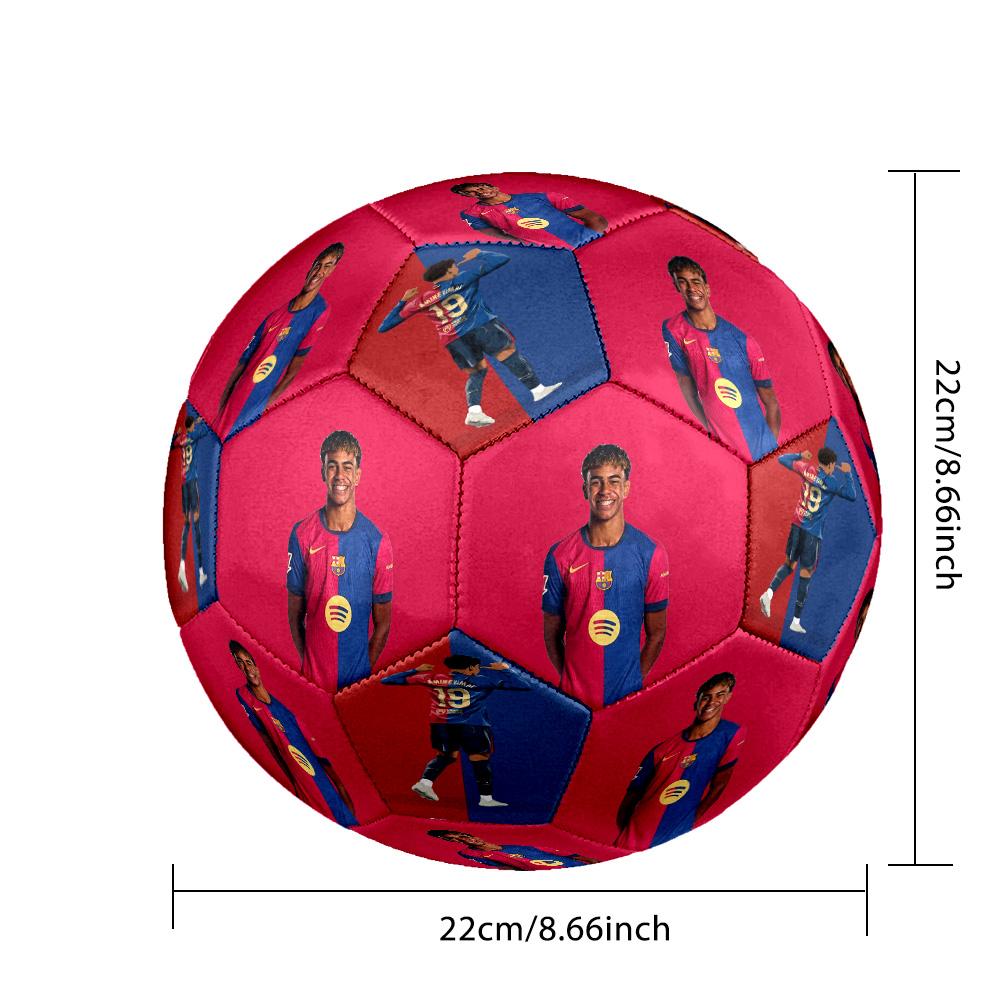 Lamine Yamal's Soccer Player Action Size 5 Soccer Ball Machine Sewn Indoor/Outdoor Universal Football Ideal for Soccer Enthusiasts