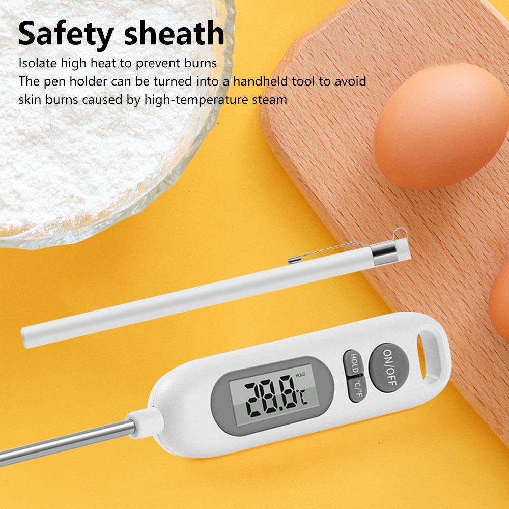 YZ6011 Цифровой кухонный термометр для продуктов 304 Зонд из нержавеющей стали Молоко Масло Жидкость Духовка Инструмент для измерения температуры Мясо Барбекю Датчик температуры