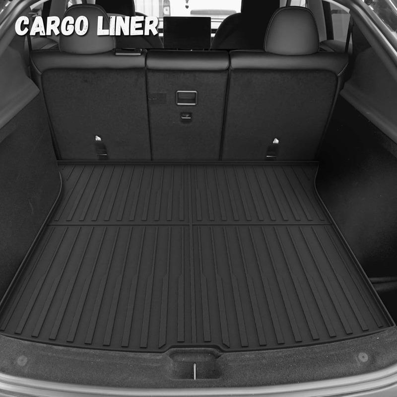 Floor Mats 6-Piece Set for Tesla Model Y Juniper 2025 2026, Front Rear Cargo Liners Waterproof Non-Slip Interior Accessories