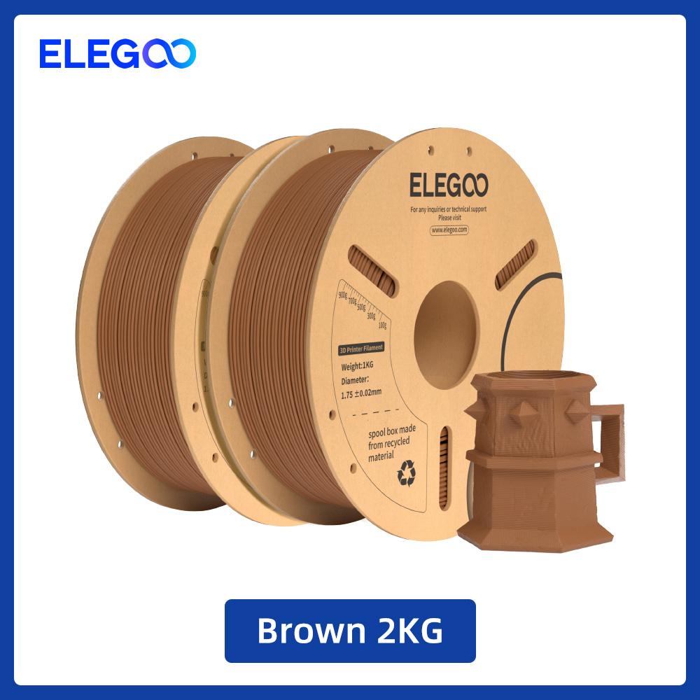ELEGOO PLA+ Филамент 1,75 мм Набор 2 кг Пластик 3D PLA для большинства FDM 3D-принтеров Точность размеров +/- 0,02 мм 2 шт. * 1 кг Набор PLA+