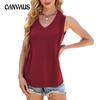Women's Spring and Summer V-neck Striped Loose Sleeveless Vest Tops