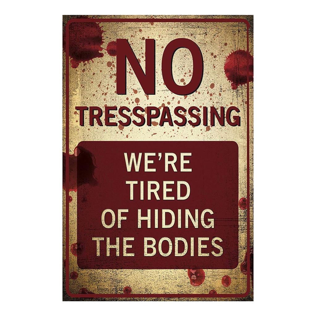 No Trespassing Retro Metal Sign Flag Plaque Bar Club Cafe Garage Wall Decor Art