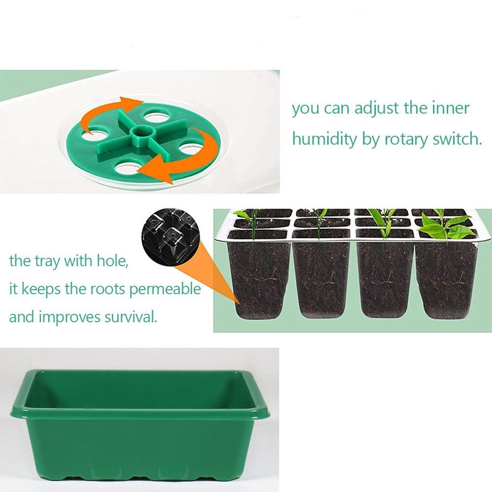 Mini Greenhouse Plant Germination Base 6/12Grids Cultivation Planting Box Seed Starter Tray Garden