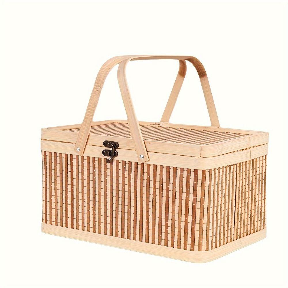 Chinese Style Moon Cake Box Vintage Bread Storage Basket Bread Organizer Egg Container Camping