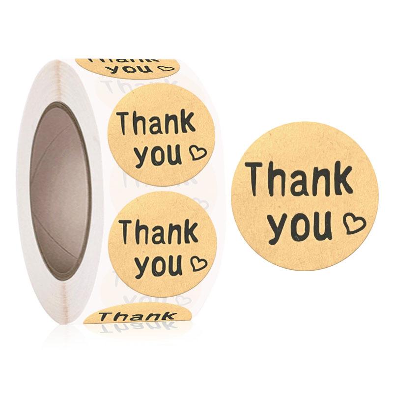 2Rolls Kraft Paper Thank You Sticker 1 Inch Seal Label Stickers Scrapbooking sticker maker