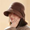 Панама Осенне-зимняя модная шапка-тазик для мам среднего и пожилого возраста Вязаная шапка для темпераментных женщин