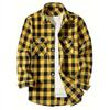 Men's Shirts Button-Up Classic Plaid Smart Casual Flannel Shirt Long Sleeved Chest Two Pockets Design Spring Autumn Men Tops