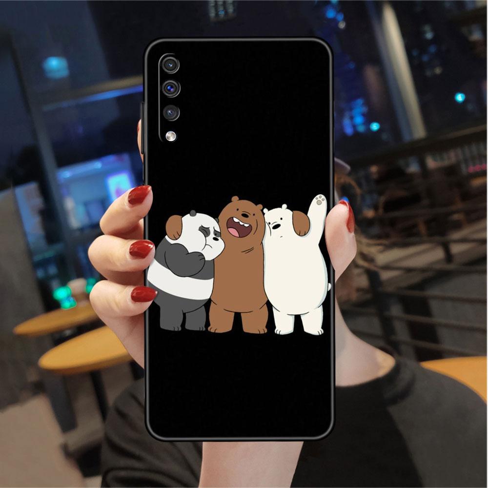 Милый чехол We Bare Bears для Samsung Galaxy A50 A70 M52 A30 A20s A20e A10 A40 A10s M51 M31 M30s, черный чехол для телефона