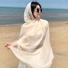 Qinghai Lake Chaka Salt Lake Desert Summer Big Red Tourism Cotton and Line Scarf Women's Sunscreen Shawl Ethnic Style Silk Scarf