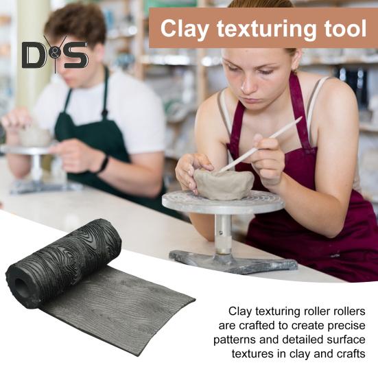 Валик для фактуры глины, инструмент для штамповки керамики, текстурированные скалки для моделирования керамической плиты, живописи