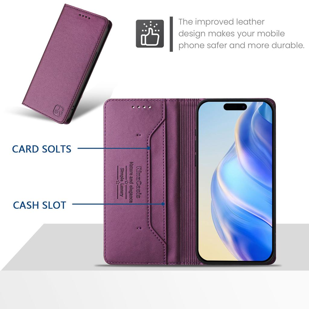 Luxury Leather Case For Sharp Aquos R9 Pro/Sharp Aquos Sense 9 Plus/Aquos R9 RFID Blocking Card Slots Magnetic Attraction Stand Shockproof Flip Cover