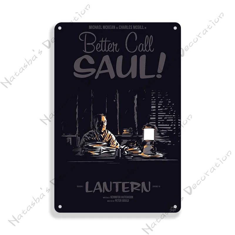 Классическое ТВ Лучше позвоните Солу Декоративная тарелка Металлическая тарелка Винтажная металлическая жестяная вывеска Ретро постер Табличка Настенный индустриальный декор