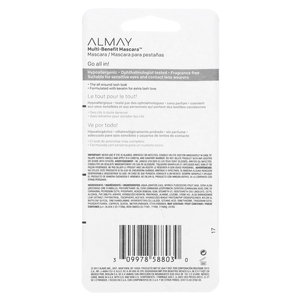 Almay Multifunctional Mascara, 503 Black Brown, 0.24 Fl Oz (7 Ml)